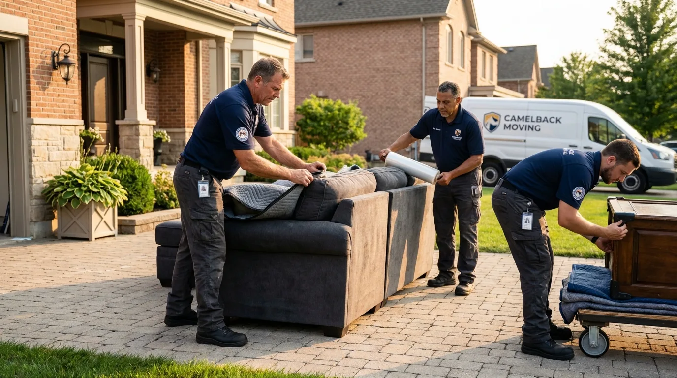 Large estate moving crew wrapping furniture in Gibsonburg, OH