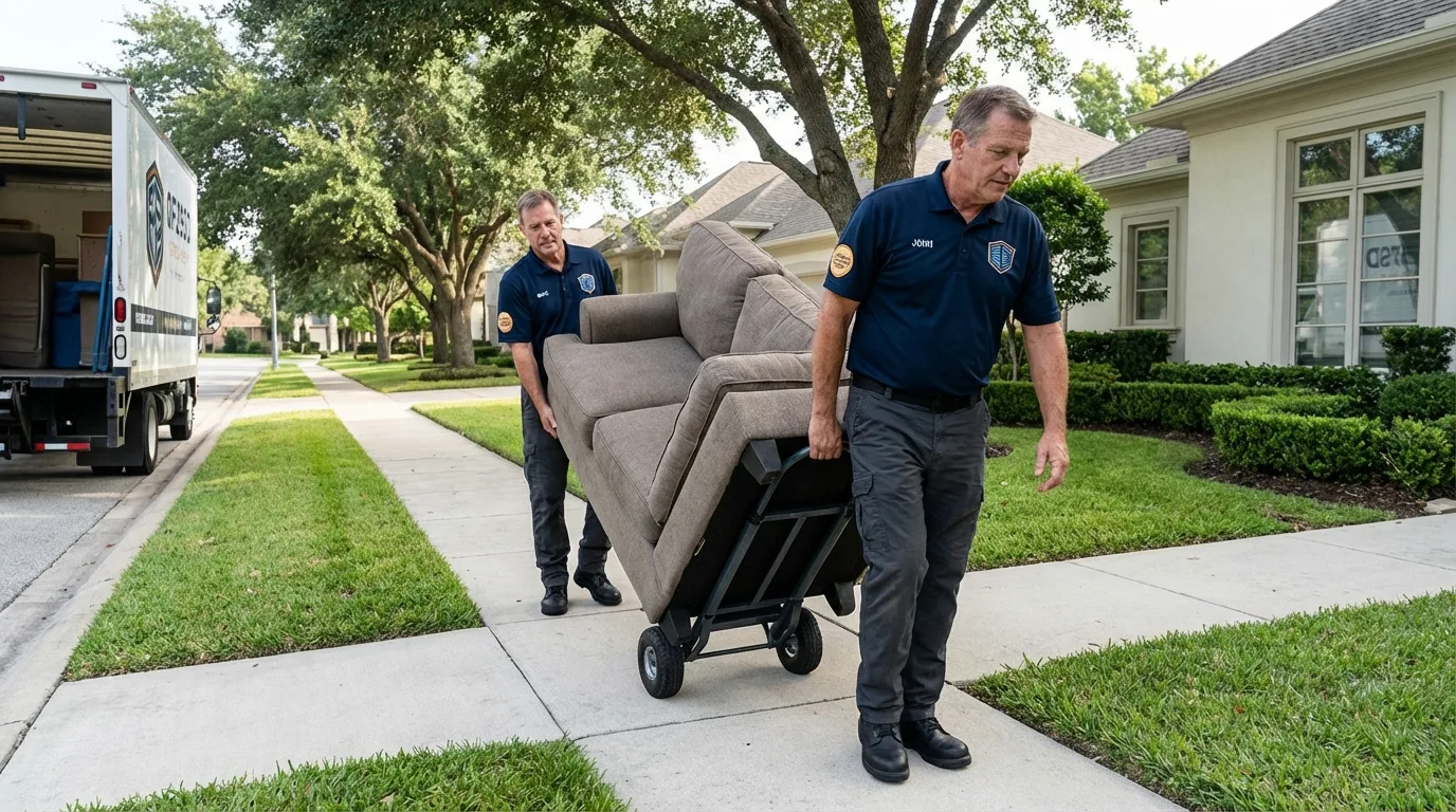 Local residential moving crew loading furniture in Gibsonburg, OH