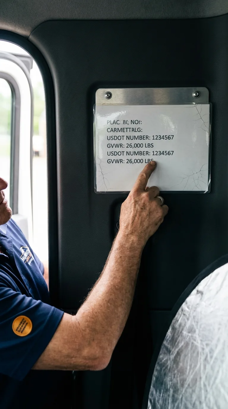 USDOT licensing placard verification in Gibsonburg